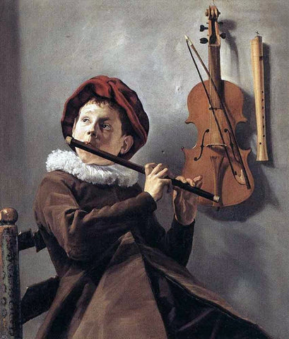  Judith Leyster Young Flute Player - Hand Painted Oil Painting
