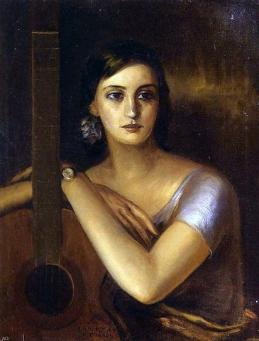  Julio Romero De Torres Woman with a Guitar - Hand Painted Oil Painting