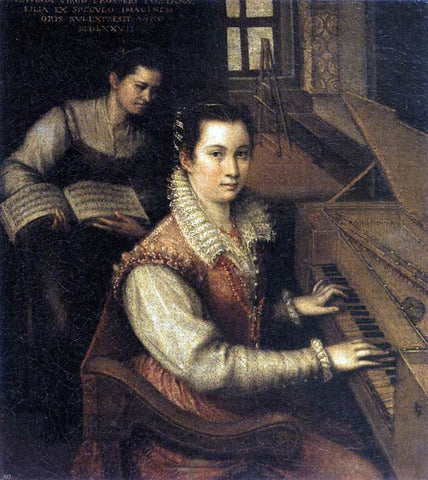  Lavinia Fontana Self-Portrait at the Spinet - Hand Painted Oil Painting