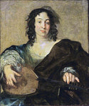  Nicolaes Berchem A Young Woman Tuning a Lute - Hand Painted Oil Painting