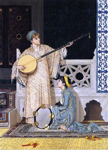  Osman Hamdi Bey The Musician Girls - Hand Painted Oil Painting