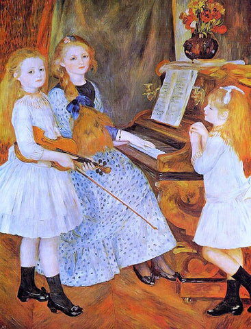  Pierre Auguste Renoir The Daughters of Catulle Mendes - Hand Painted Oil Painting