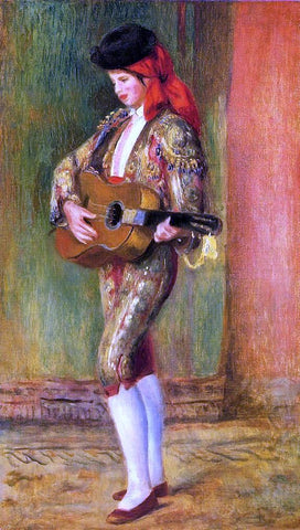  Pierre Auguste Renoir A Young Guitarist Standing - Hand Painted Oil Painting