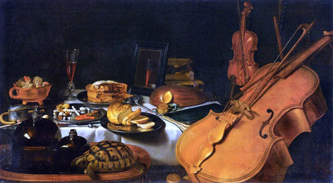  Pieter Claesz Still-Life with Musical Instruments - Hand Painted Oil Painting