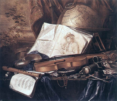  Pieter De Ring Still-Life of Musical Instruments - Hand Painted Oil Painting