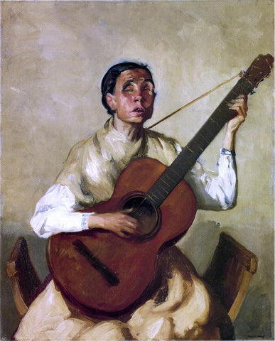  Robert Henri Blind Spanish Singer - Hand Painted Oil Painting