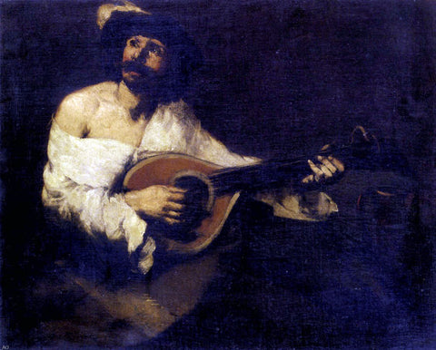  Theodule Ribot The Mandolin Player - Hand Painted Oil Painting