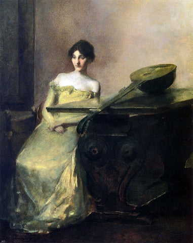  Thomas Wilmer Dewing The Lute - Hand Painted Oil Painting