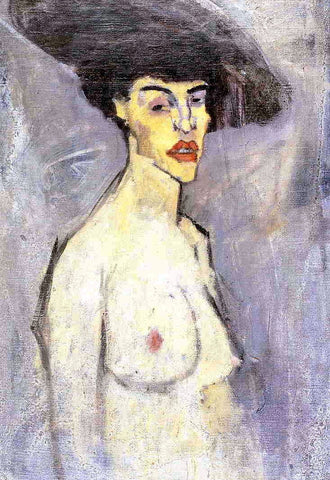  Amedeo Modigliani Nude with Hat - Hand Painted Oil Painting