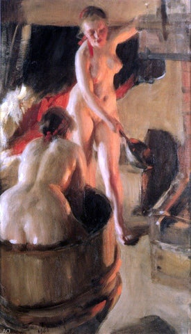  Anders Zorn A Woman Bathing in the Sauna - Hand Painted Oil Painting