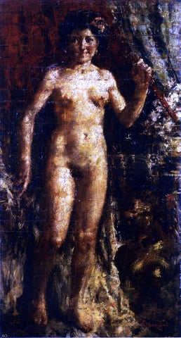  Antonio Mancini Female Nude - Hand Painted Oil Painting