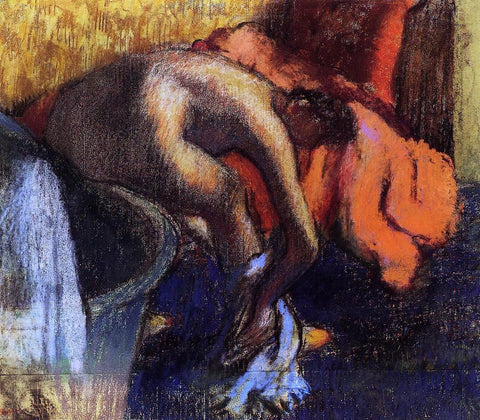  Edgar Degas After Bathing, Woman Drying Her Leg - Hand Painted Oil Painting