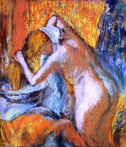  Edgar Degas After the Bath, Woman Drying Her Hair - Hand Painted Oil Painting