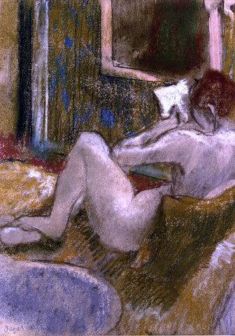  Edgar Degas Nude from the Rear, Reading - Hand Painted Oil Painting