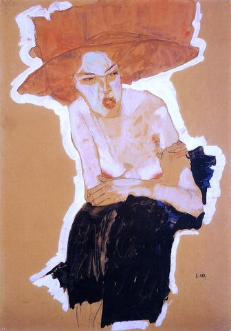  Egon Schiele The Scornful Woman - Hand Painted Oil Painting