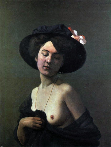  Felix Vallotton Woman with a Black Hat - Hand Painted Oil Painting