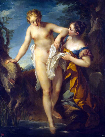  Francois Lemoyne Woman Bathing - Hand Painted Oil Painting
