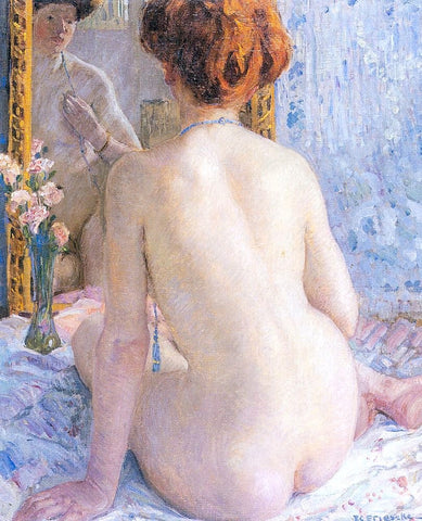  Frederick Carl Frieseke A Reflection (Marcelle) - Hand Painted Oil Painting