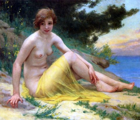  Guillaume Seignac A Nude at the Beach (also known as On the Shore) - Hand Painted Oil Painting