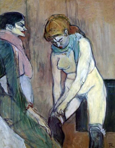  Henri De Toulouse-Lautrec Woman Pulling up Her Stockings - Hand Painted Oil Painting