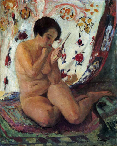  Henri Lebasque Nude Seated by a Mirror - Hand Painted Oil Painting