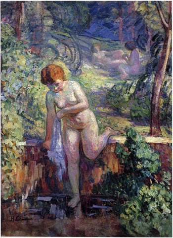  Henri Lebasque Youn girl in a garden at St. Tropez - Hand Painted Oil Painting