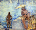  Henri Lebasque Young Bather with Parasol - Hand Painted Oil Painting