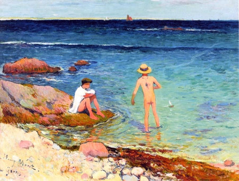  Henri Moret Bathers at Gavres - Hand Painted Oil Painting