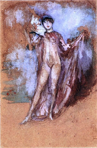  James McNeill Whistler Grey and Pink, a Draped Model with Fan - Hand Painted Oil Painting
