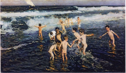  Joaquin Sorolla Y Bastida Sad Inheritance - Study (also known as Beach Rascals) - Hand Painted Oil Painting