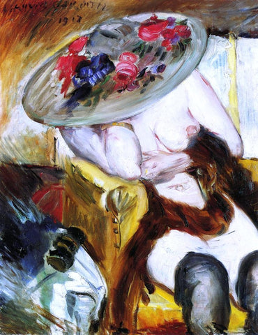  Lovis Corinth Italian Woman in a Yellow Chair - Hand Painted Oil Painting