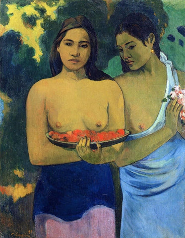  Paul Gauguin Two Tahitian Women - Hand Painted Oil Painting