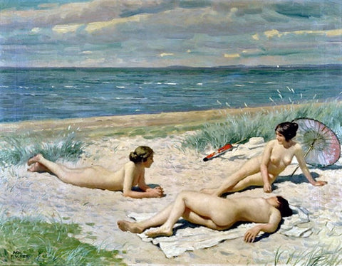  Paul-Gustave Fischer Bathers on a Beach - Hand Painted Oil Painting
