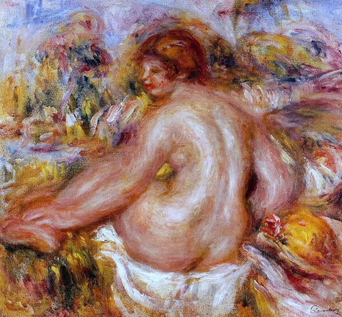  Pierre Auguste Renoir After Bathing, Seated Female Nude - Hand Painted Oil Painting