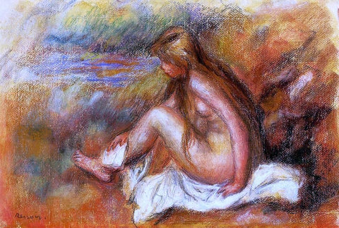  Pierre Auguste Renoir Bather Seated by the Sea - Hand Painted Oil Painting
