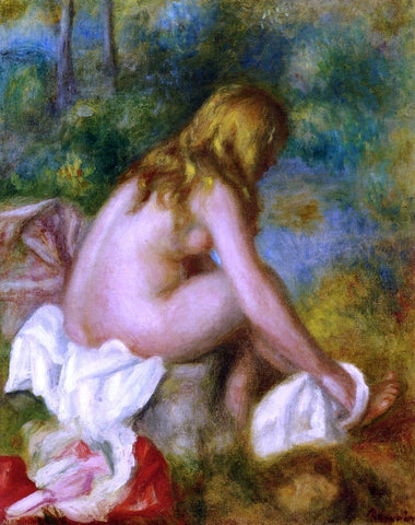  Pierre Auguste Renoir A Bather, Seated Nude - Hand Painted Oil Painting