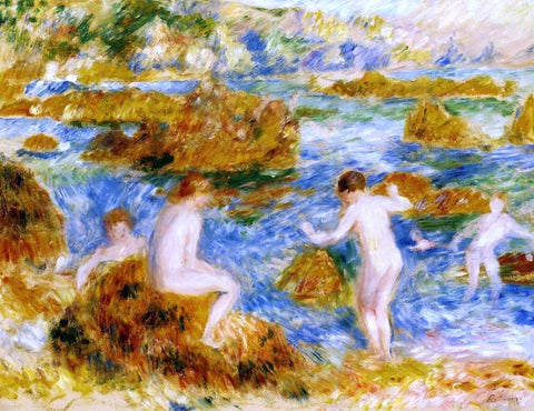  Pierre Auguste Renoir Nude Boys on the Rocks at Guernsey - Hand Painted Oil Painting