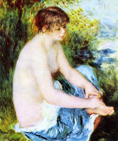  Pierre Auguste Renoir Small Nude in Blue - Hand Painted Oil Painting