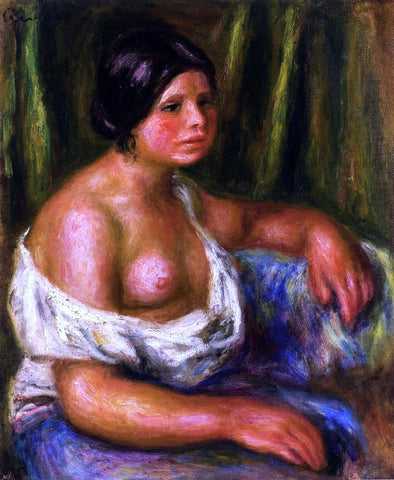  Pierre Auguste Renoir Woman in Blue - Hand Painted Oil Painting