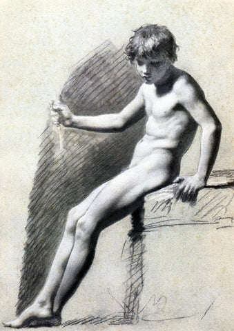  Pierre Paul Prudhon Seated Nude Figure - Hand Painted Oil Painting