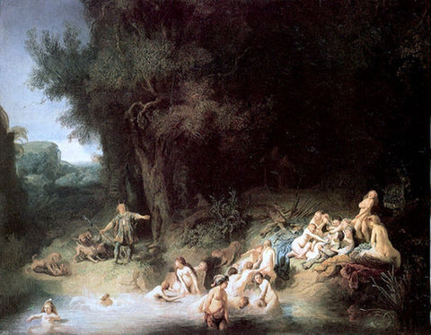  Rembrandt Van Rijn Bath of Diana with Nymphs and Story of Actaeon and Calisto - Hand Painted Oil Painting