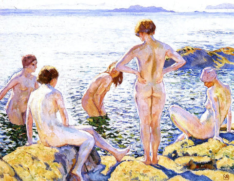  Theo Van Rysselberghe Bathers - Hand Painted Oil Painting