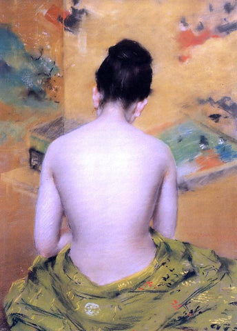  William Merritt Chase Back of a Nude (also known as Study of Flesh Color and Gold) - Hand Painted Oil Painting