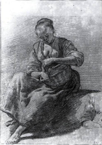  Adriaen Van de Velde Seated Woman - Hand Painted Oil Painting