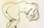  Egon Schiele Langhaariger Akt, vornubergebeugt, Ruckenansicht - Hand Painted Oil Painting