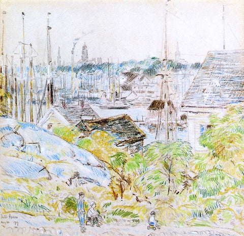  Frederick Childe Hassam The Harbor of a Thousand Masts, Gloucester - Hand Painted Oil Painting