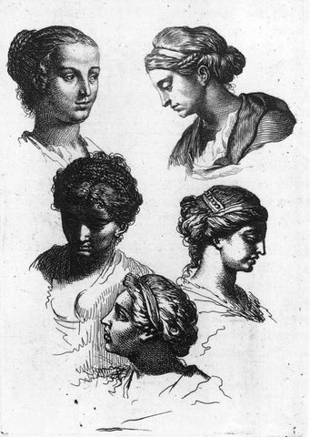  Gerard De Lairesse Five Female Heads - Hand Painted Oil Painting