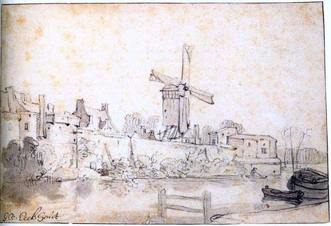  Gerbrand Van den Eeckhout The City Walls of Delft with the Mill Called The Rose - Hand Painted Oil Painting
