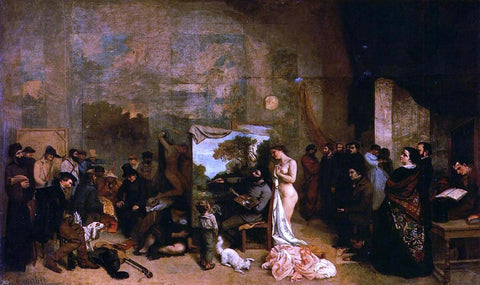  Gustave Courbet My Atelier (also known as Allegory) - Hand Painted Oil Painting