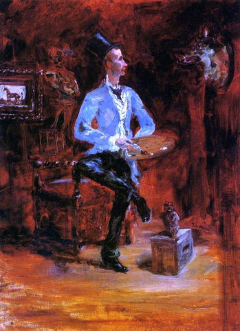  Henri De Toulouse-Lautrec Princeteau in His Studio - Hand Painted Oil Painting